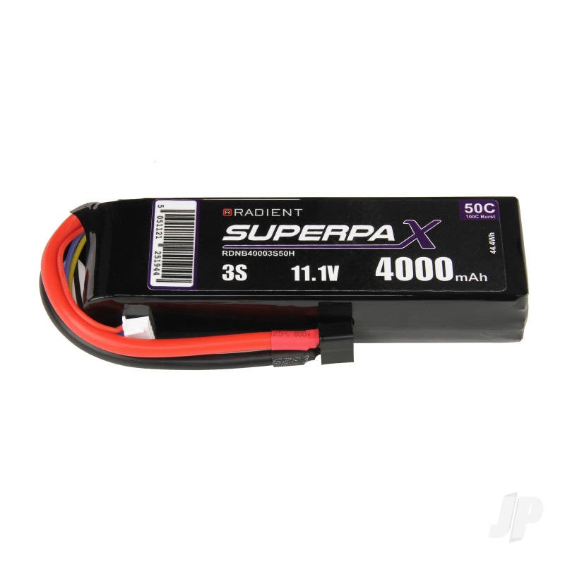 Radient LiPo 3S 4000mAh 11.1V 50C Deans (HCT) RDNB40003S50H
