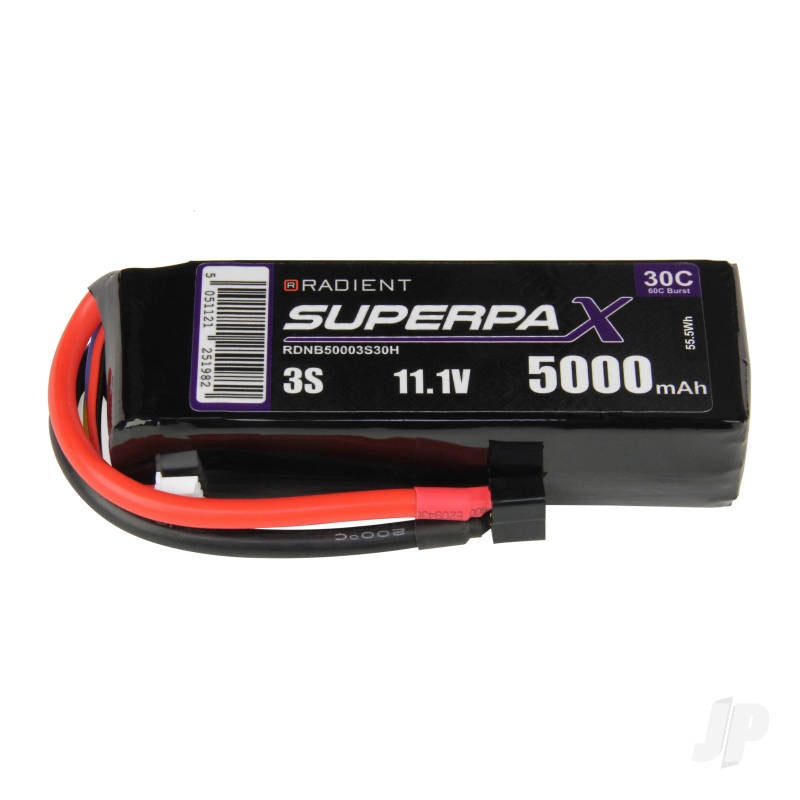 Radient LiPo 3S 5000mAh 11.1V 30C Deans (HCT) RDNB50003S30H