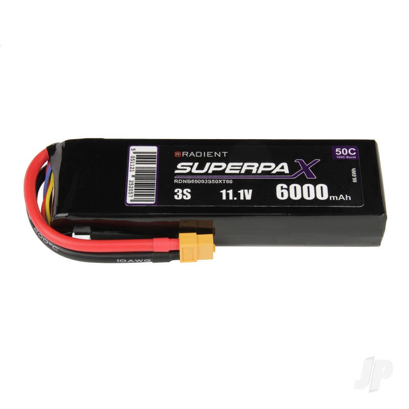 Radient LiPo 3S 6000mAh 11.1V 50C XT60 RDNB60003S50XT60