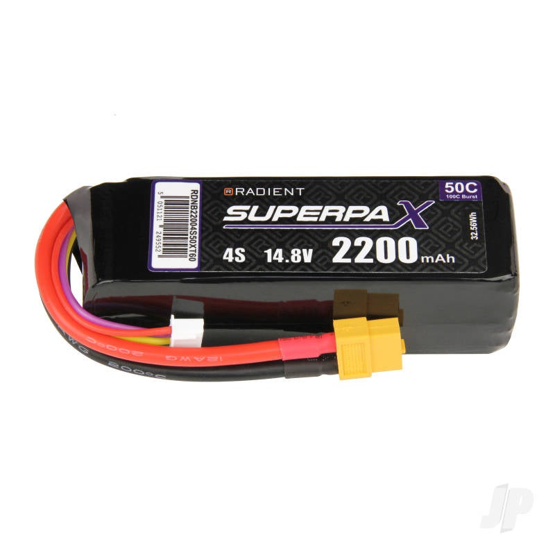 Radient LiPo 4S 2200mAh 14.8V 50C XT60 RDNB22004S50XT60