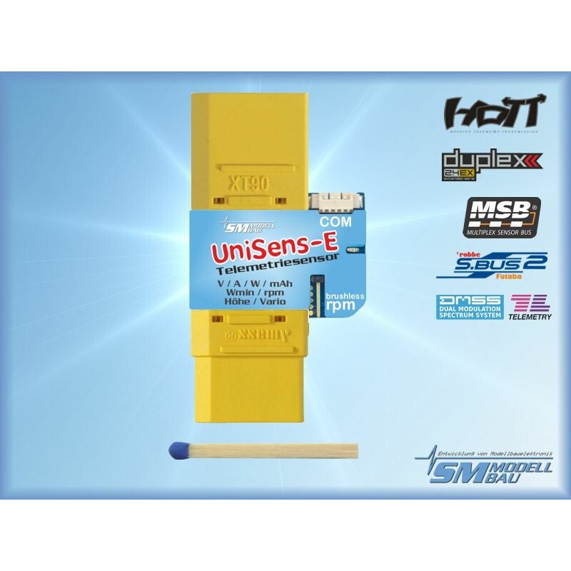 SM MODELL BAU UniSens-E RC Telemetry Sensor 140 A / XT90 Version SM3106