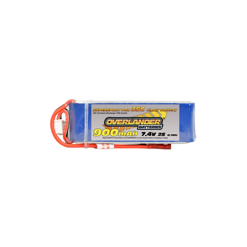 Overlander 900mAh 7.4V 2S 35C Supersport Pro LiPo Battery – JST-BEC Connector 2558