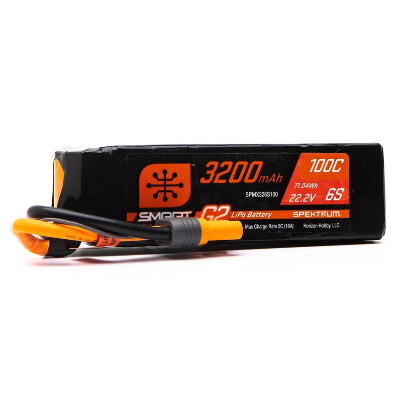 Spektrum 22.2V 3200mAh 6S 100C Smart G2 LiPo Battery: IC5 SPMX326S100