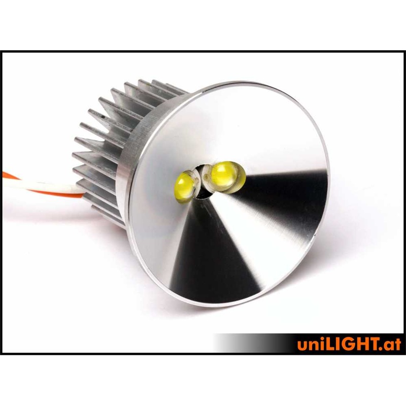 UniLight 40mm Ultra-Power-Spotlight, 16Wx2, T-Fuse – White