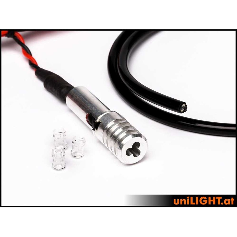 UniLight 3mm Fiber Strobe Light, Triple, 8Wx2 – Red