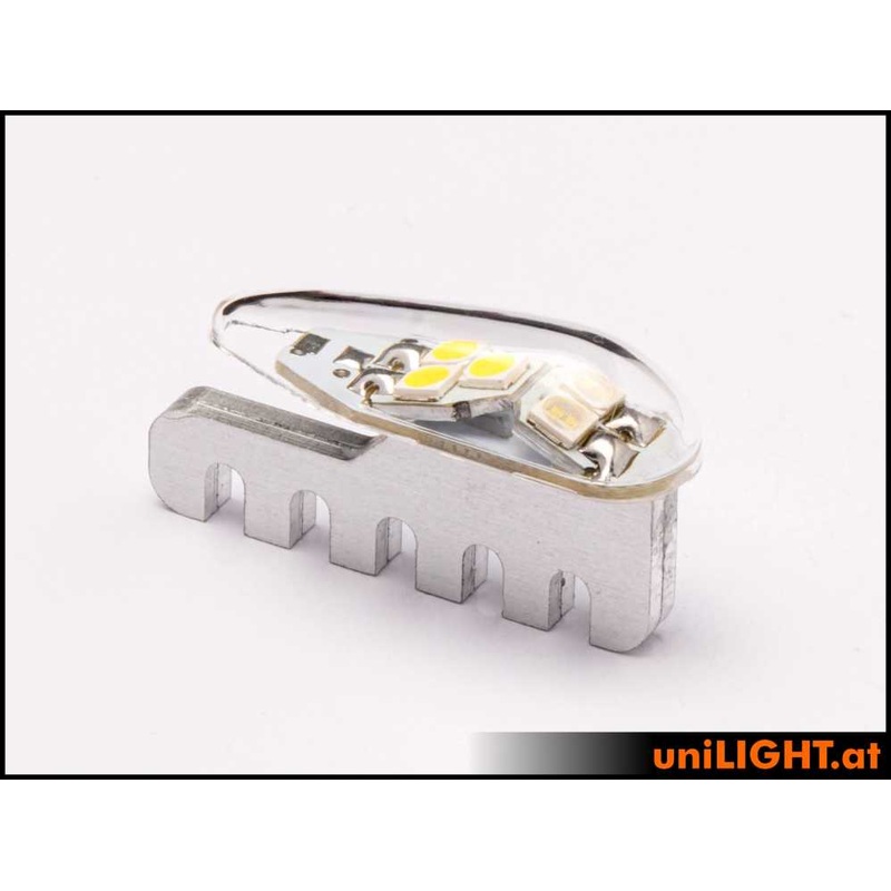 UniLight 9mm Dual Navigation Light + Strobe, 6Wx2 – Short – Red-White