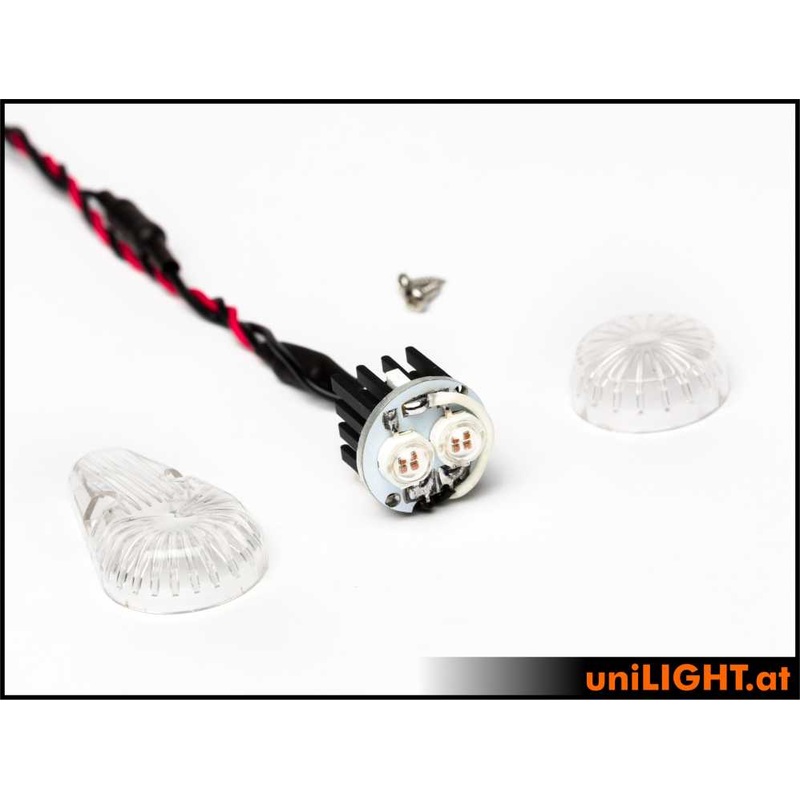 UniLight 24mm Round Double Strobe Light, 2X8Wx2, T-Fuse – Red Discontinued