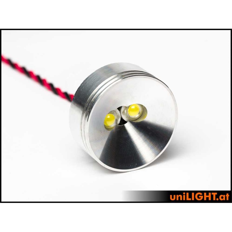 UniLight 30mm Alu-Spotlight, 4Wx2 – White