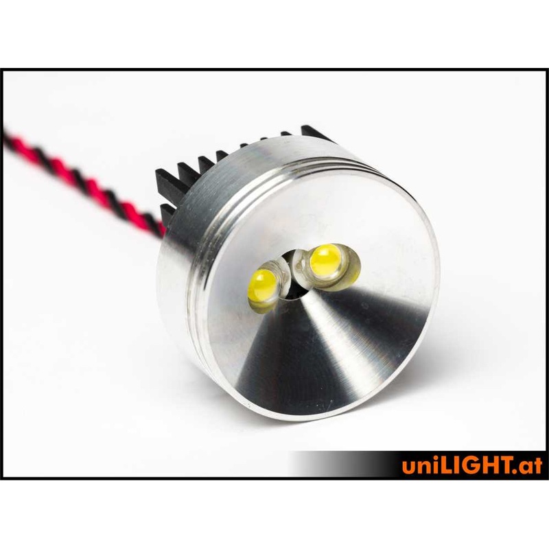 UniLight 30mm Alu-Spotlight, 8Wx2, T-Fuse – White