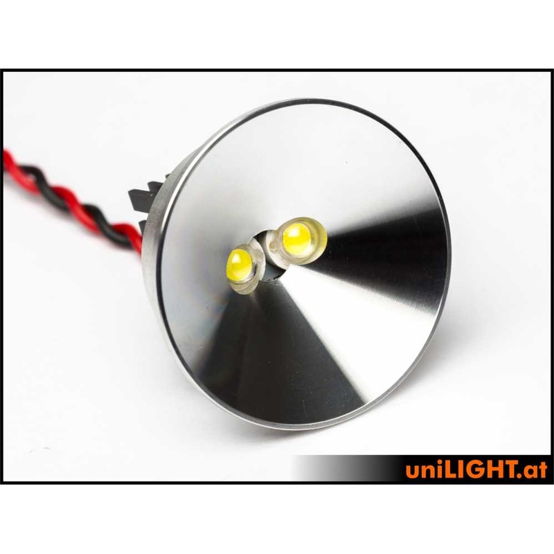 UniLight 40mm Alu-Spotlight, 8Wx2, T-Fuse – White