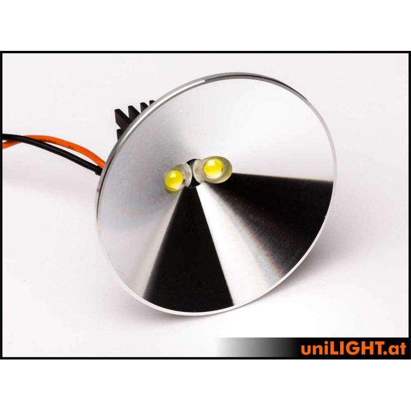 UniLight 50mm Alu-Spotlight, 8Wx2, T-Fuse – White