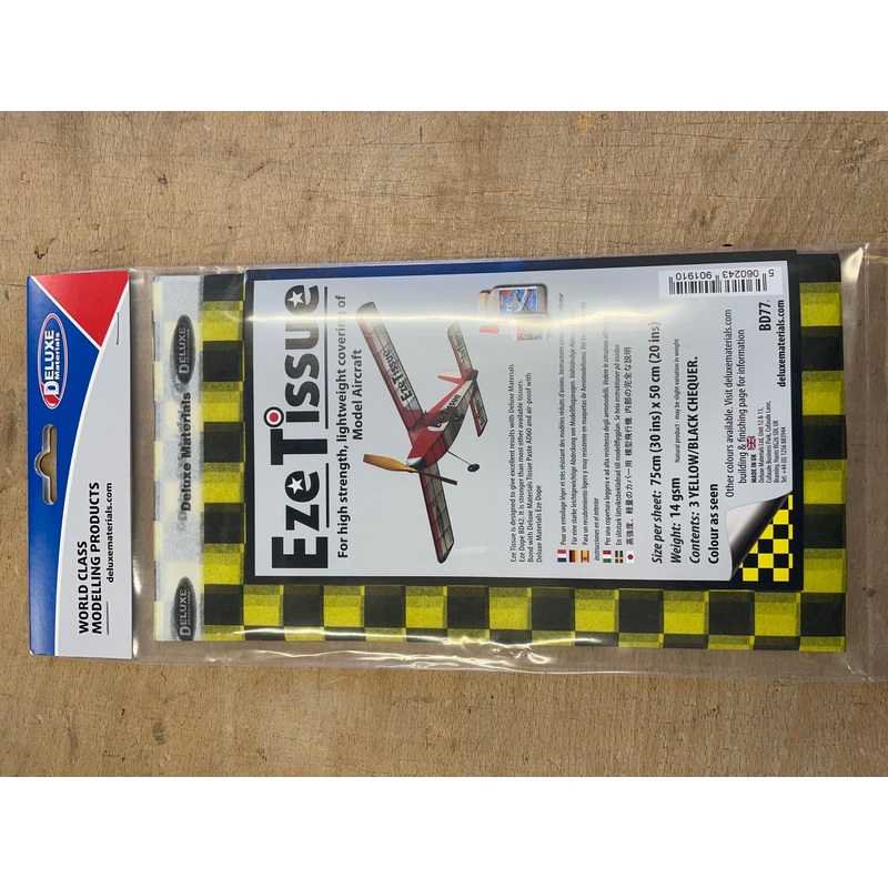 Deluxe Materials Eze Tissue (Black/Yellow Chequer) (3 sheets per pack) BD77