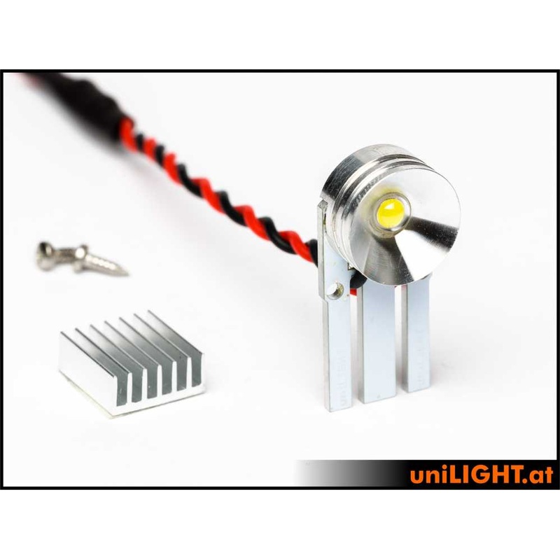 UniLight 16mm Gear-Spotlight, 8Wx2 – White + Thermal-Glue