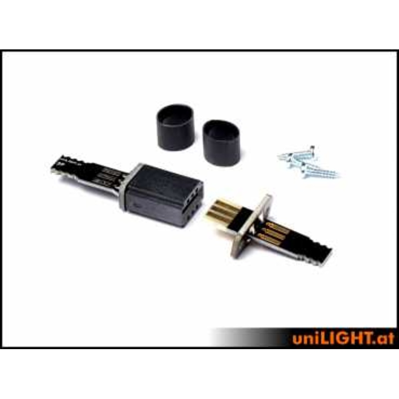 UniLight Litebcable connection, 3 Primary Pin (1 Servo) (Finish: Assembled with cable (1 pair, m/f)
