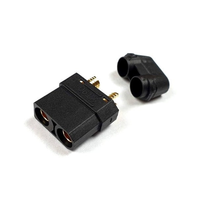XT90 Gold Plated Female Connector with Cap End in Black from AMASS