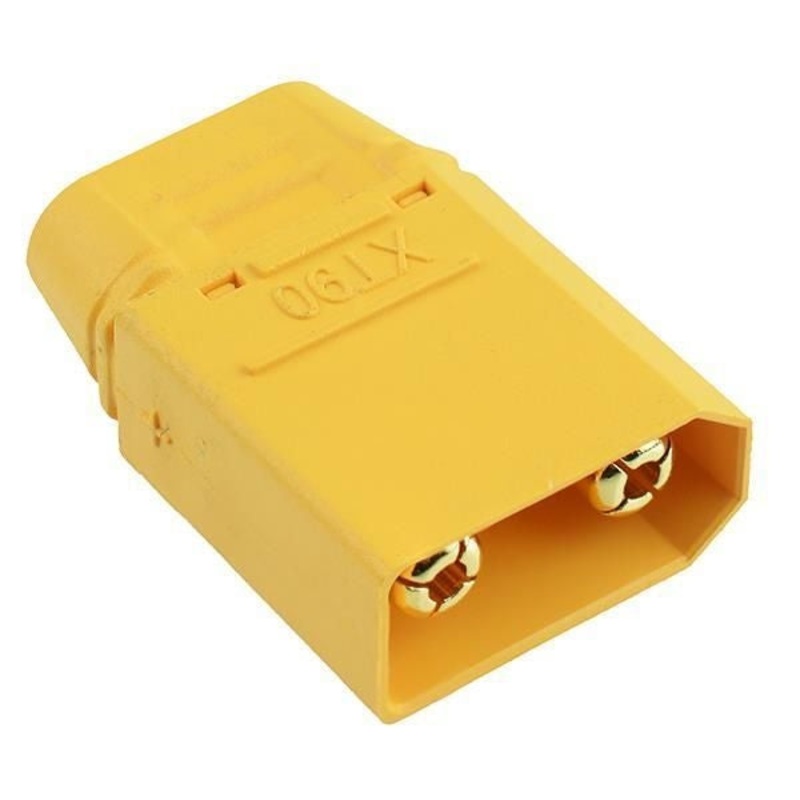 XT90 Gold Plated Male Connector with Cap End in Yellow from AMASS