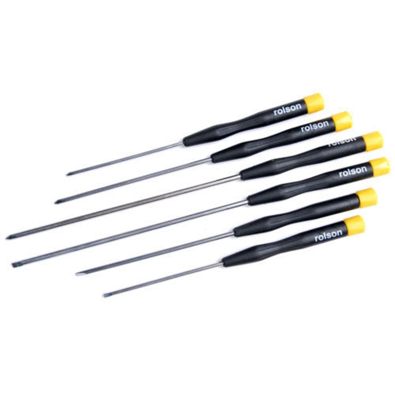 Rolson 6pc Long Precision Screwdriver Set T-RO-28219