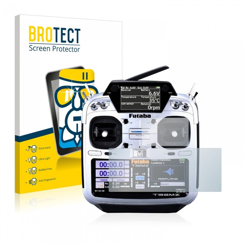 BROTECT AirGlass Glass Screen Protector & Anti-Fingerprint for Futaba 32MZ for Both Screens