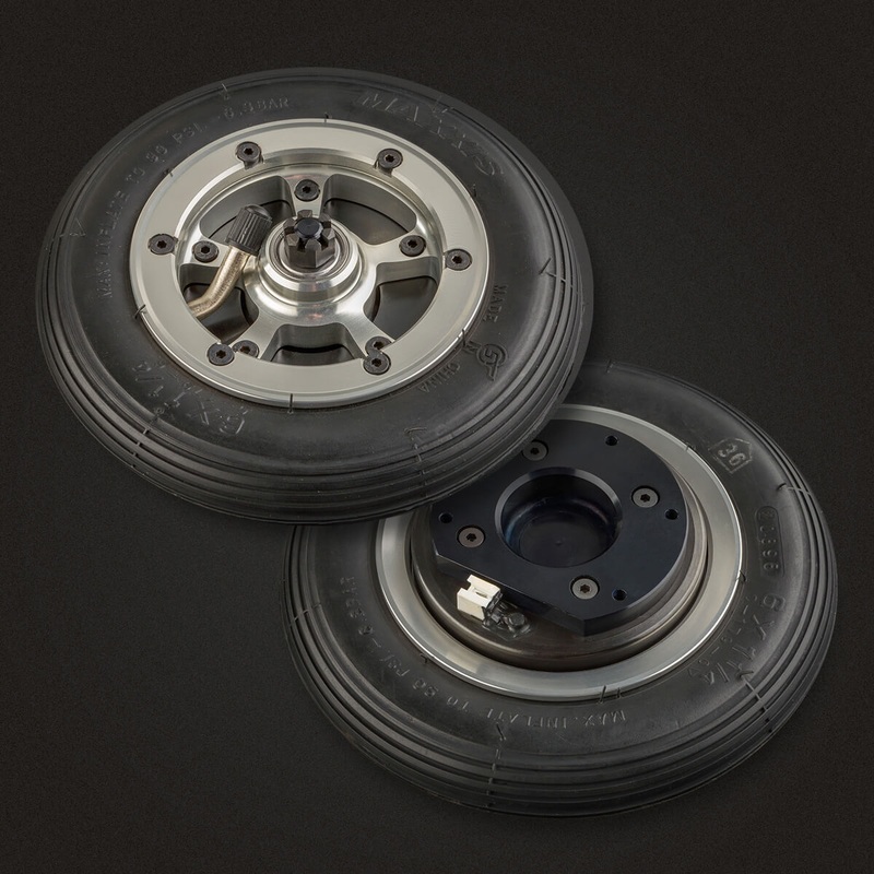Electron 150mm Main Inflatable Wheels & Brake Set Pair for UAV applications