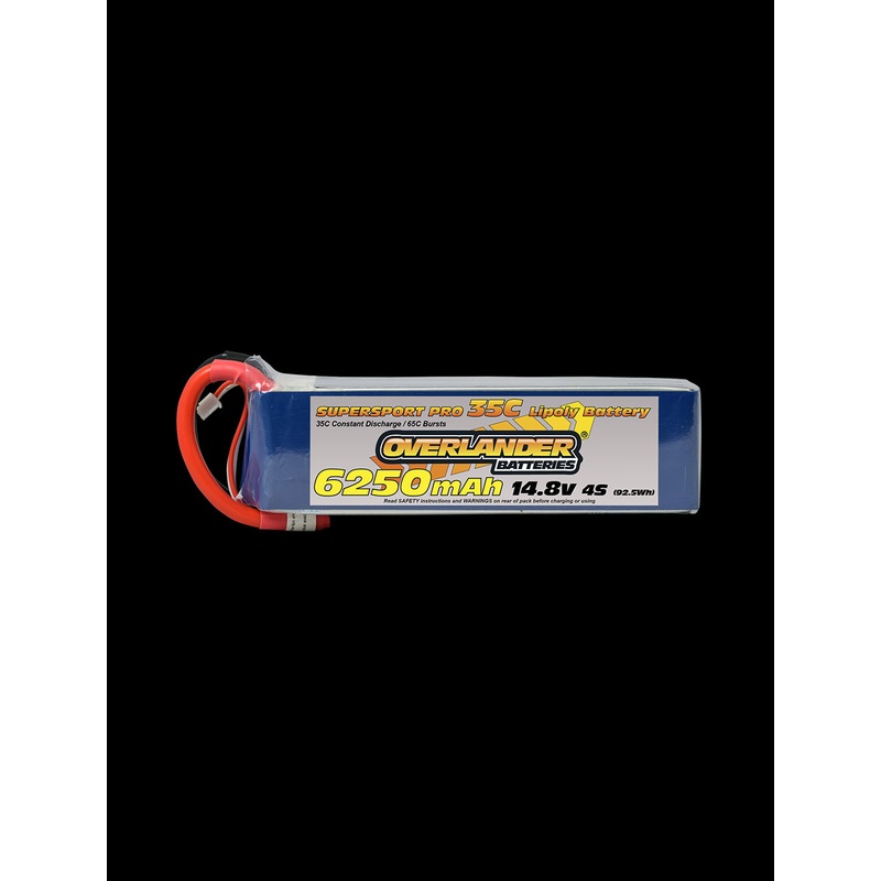 Overlander 6250mAh 14.8V 4S 35C Supersport Pro LiPo Battery – XT90 Connector 2770