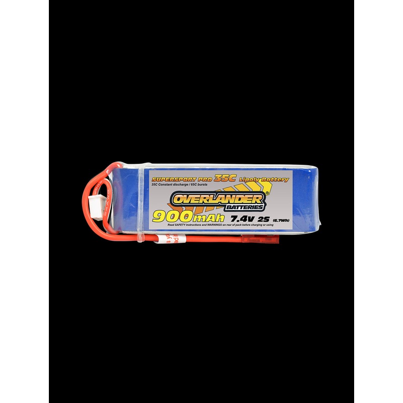 Overlander 900mAh 7.4V 2S 35C Supersport Pro LiPo Battery – Deans Connector 2558