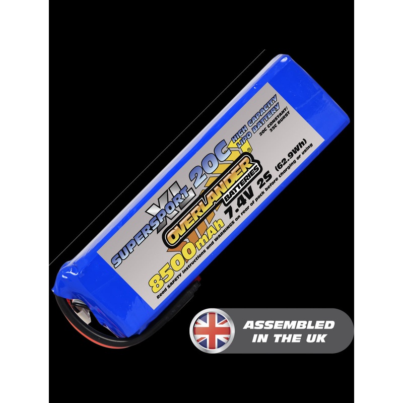 Overlander 8500mAh 7.4V 2S 20C Supersport XL LiPo Battery 3242