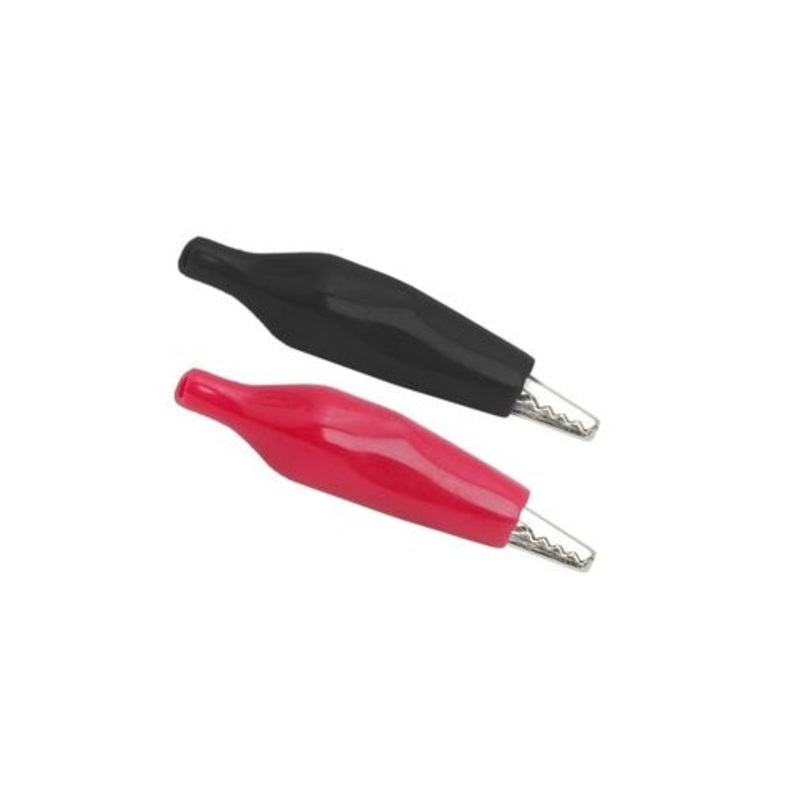 Crocodile Clips Pair – Red & Black CROCLI1