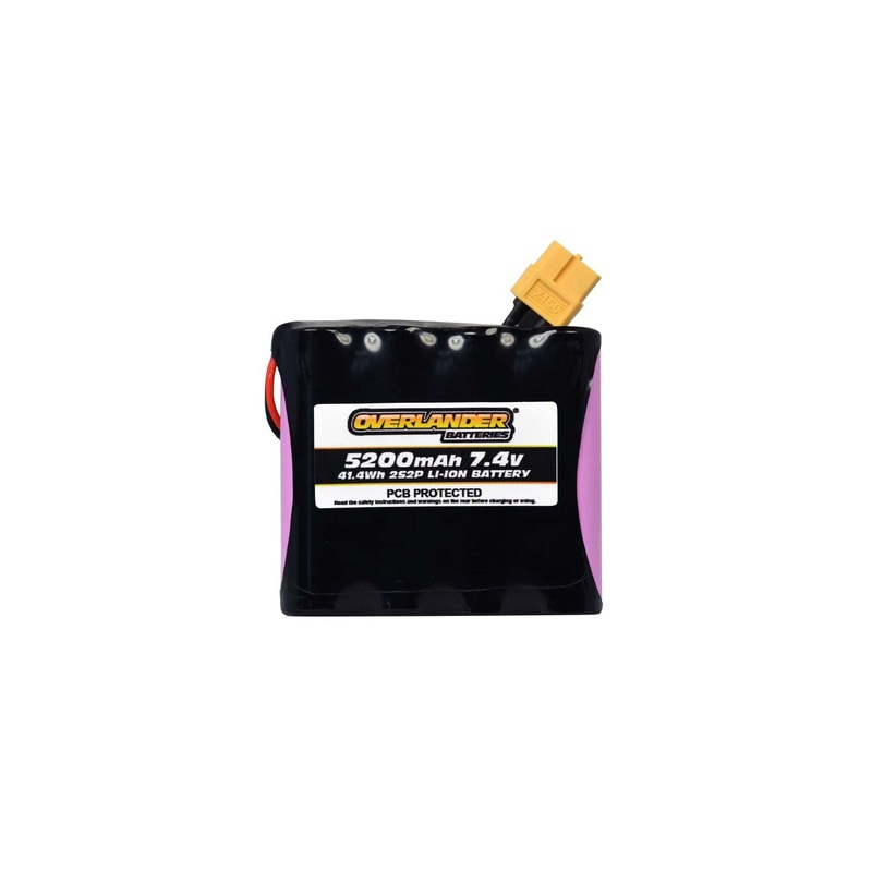 Overlander 5200mAh 2S2P 7.4V Li-Ion Rechargeable Battery with PCB Flat 3306