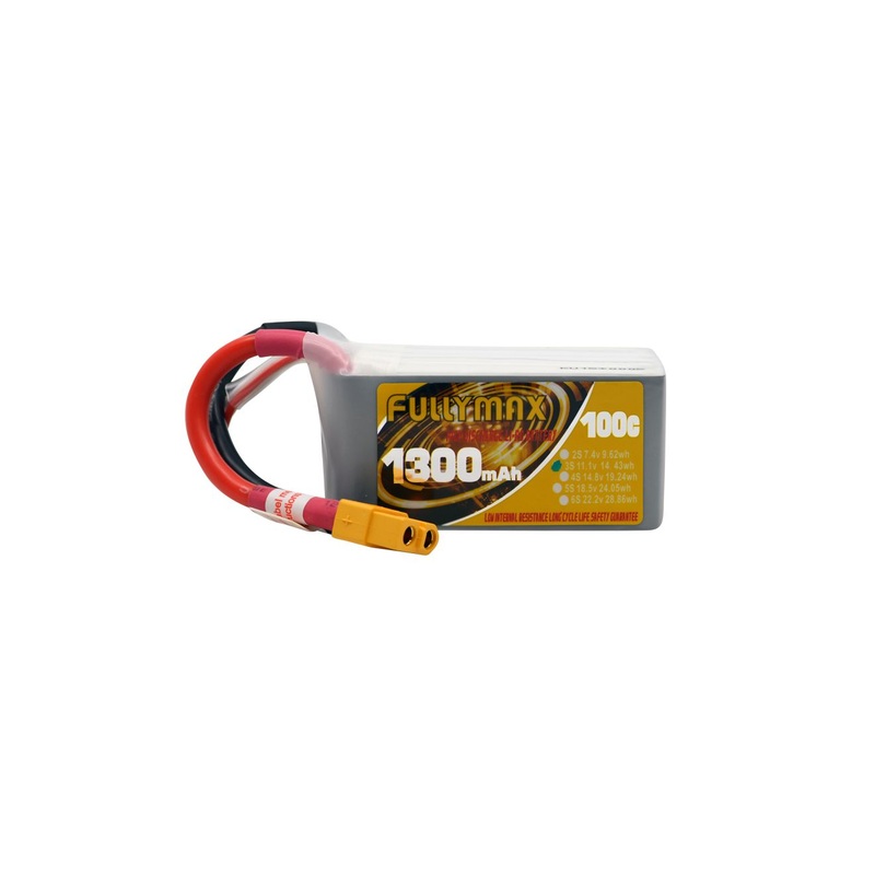 Overlander Fullymax 1300mAh 11.1V 3S 100C FPV LiPo Battery 3376