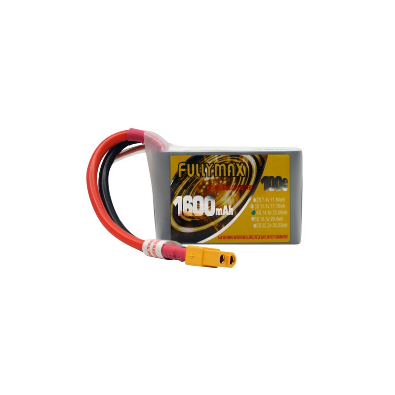 Overlander Fullymax 1600mAh 14.8V 4S 100C FPV LiPo Battery 3380