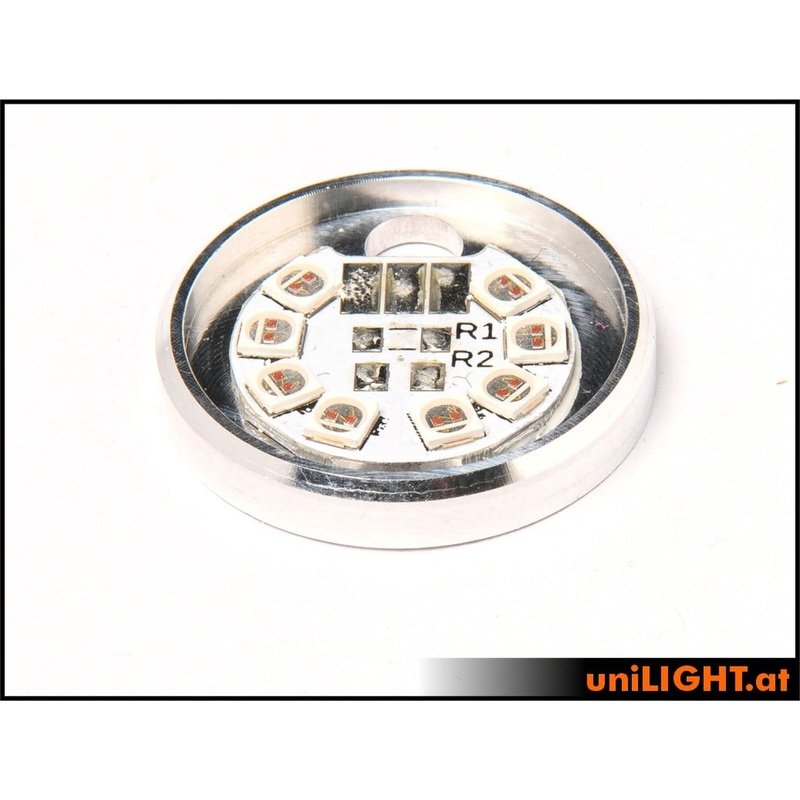 Unilight 24mm ROUND Strobe light, 20Wx2, SHORT – Green RND24X-200×2-GN