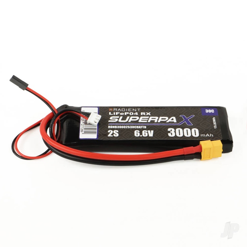 Radient LiFe 2S 6.6V 3000mAh 30C XT60 Futaba / Hitec