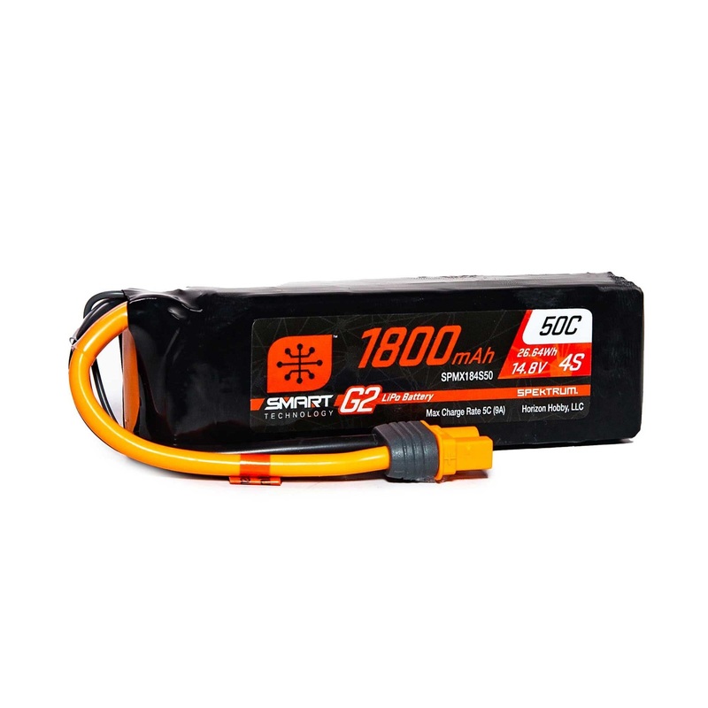 Spektrum 14.8V 1800mAh 4S 50C Smart G2 LiPo Battery: IC3 SPMX184S50