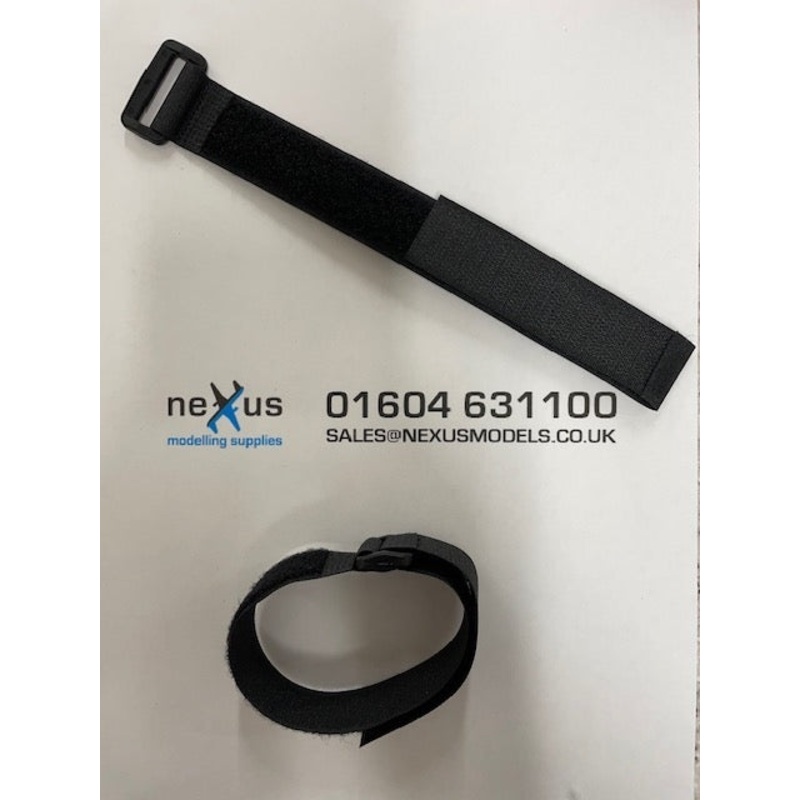 Velcro Battery Strap 200mm with Ring in Black