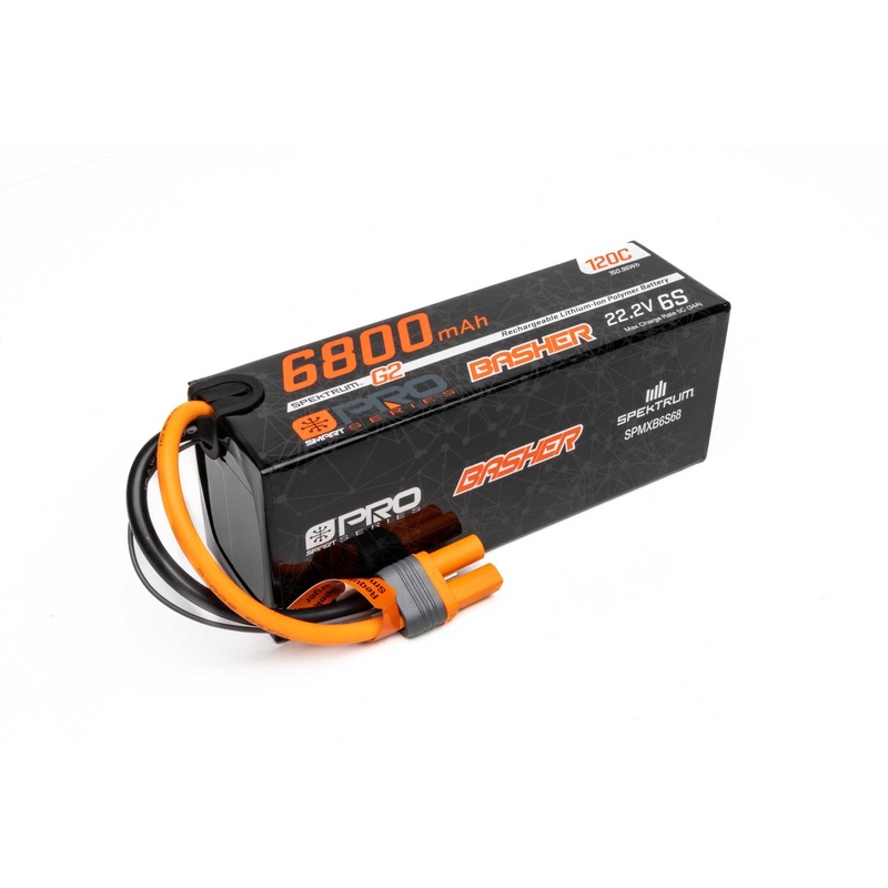 Spektrum 22.2V 6800mAh 6S 120C Smart G2 Pro Basher LiPo: IC5 SPMXB6S68