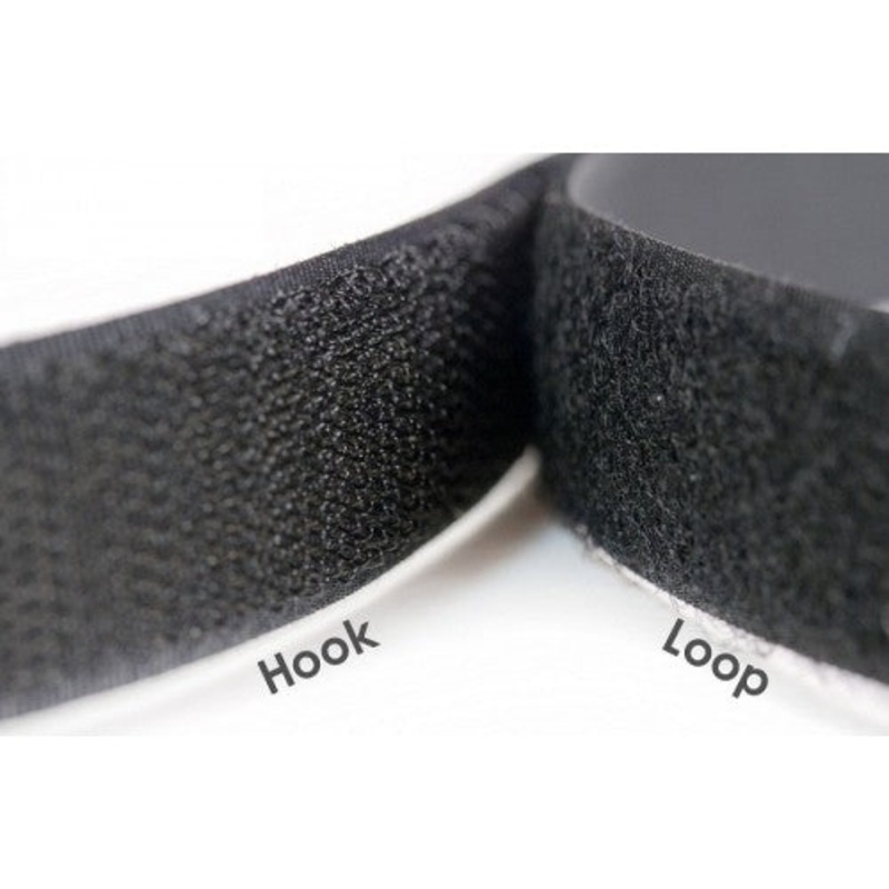 Self Adhesive Velcro Strip 18mm x 1m Hook & Loop Black C5533/1
