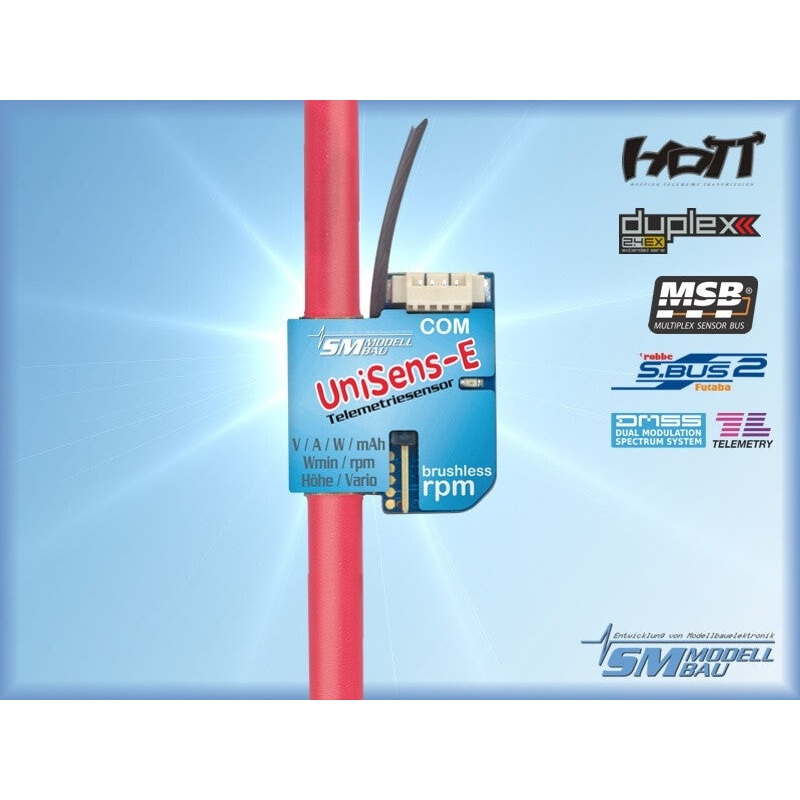 SM MODELL BAU UniSens-E RC Telemetry Sensor 140 A / 4 mm Silicone Wire Version SM3105