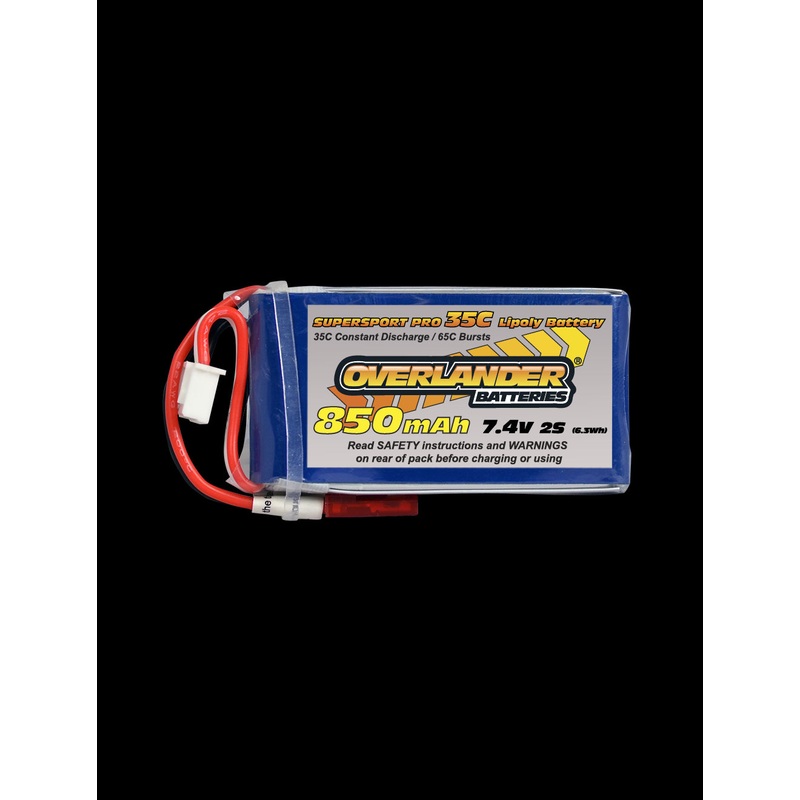 Overlander 850mAh 7.4V 2S 35C Supersport Pro LiPo Battery – XT30 Connector 2816