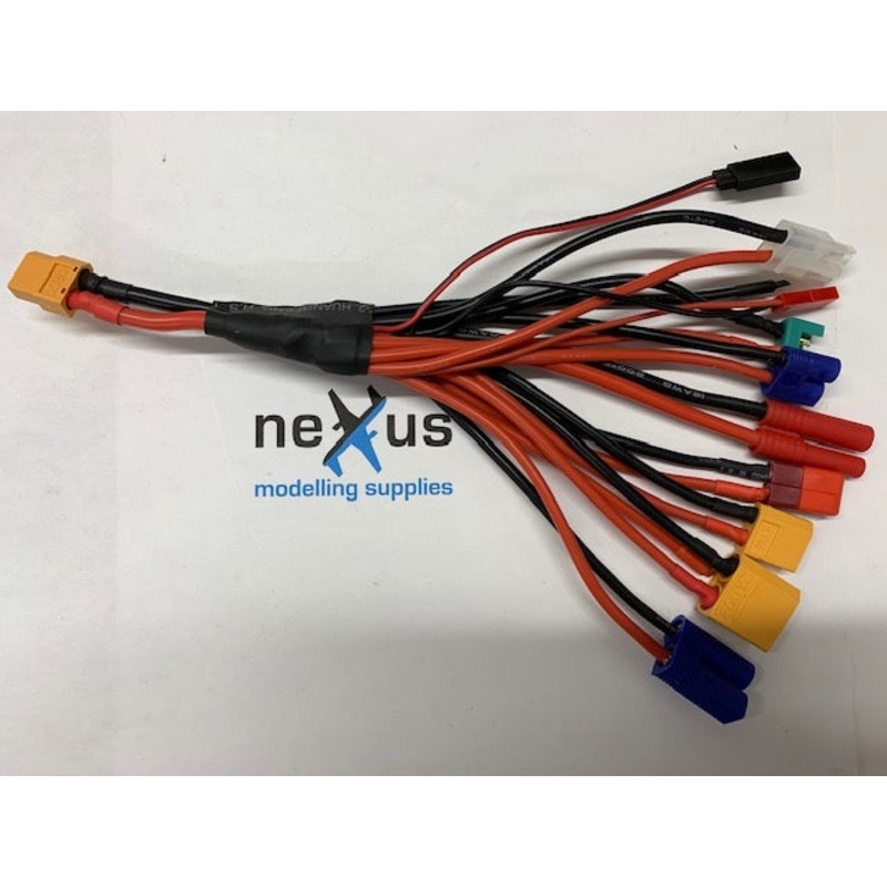 XT90 Output – 11 x Multi Charge Lead made with Heavy Duty Silicone Wire from Electriflyer Ideal for iCharger