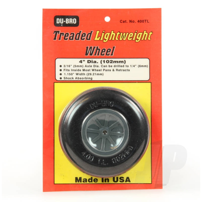 4 Dubro Large Treaded Lightweight Wheel DB400TL (1 Wheel)