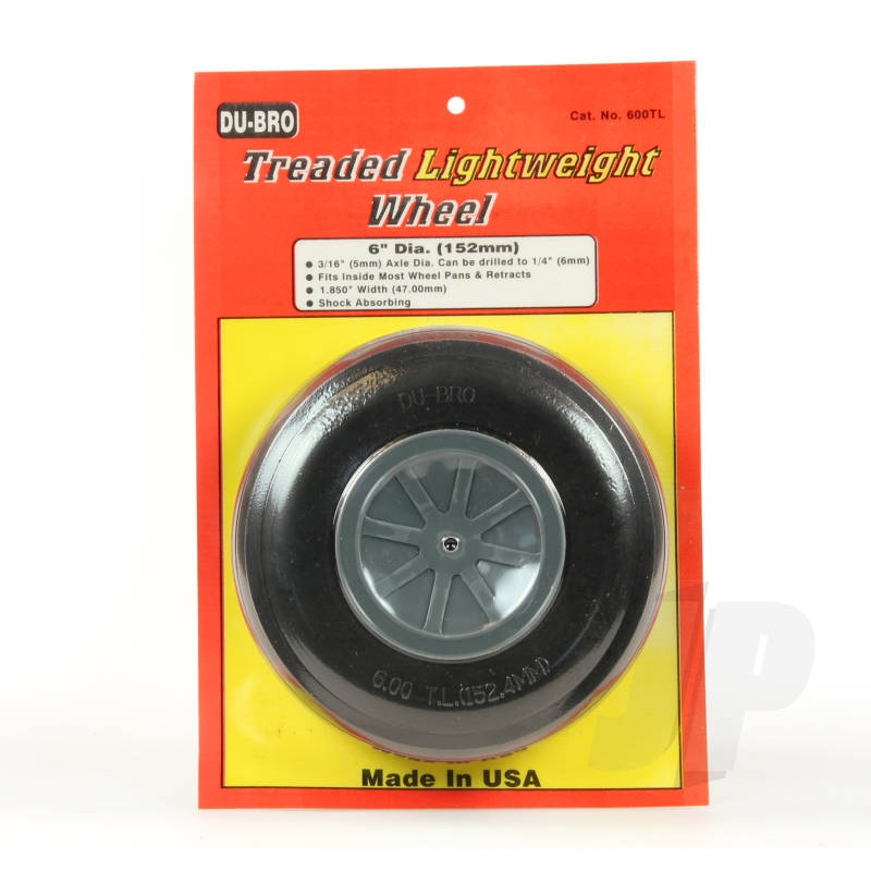 Dubro 6.0in Treaded Lightweight Wheel DB600Tl (1 Wheel)