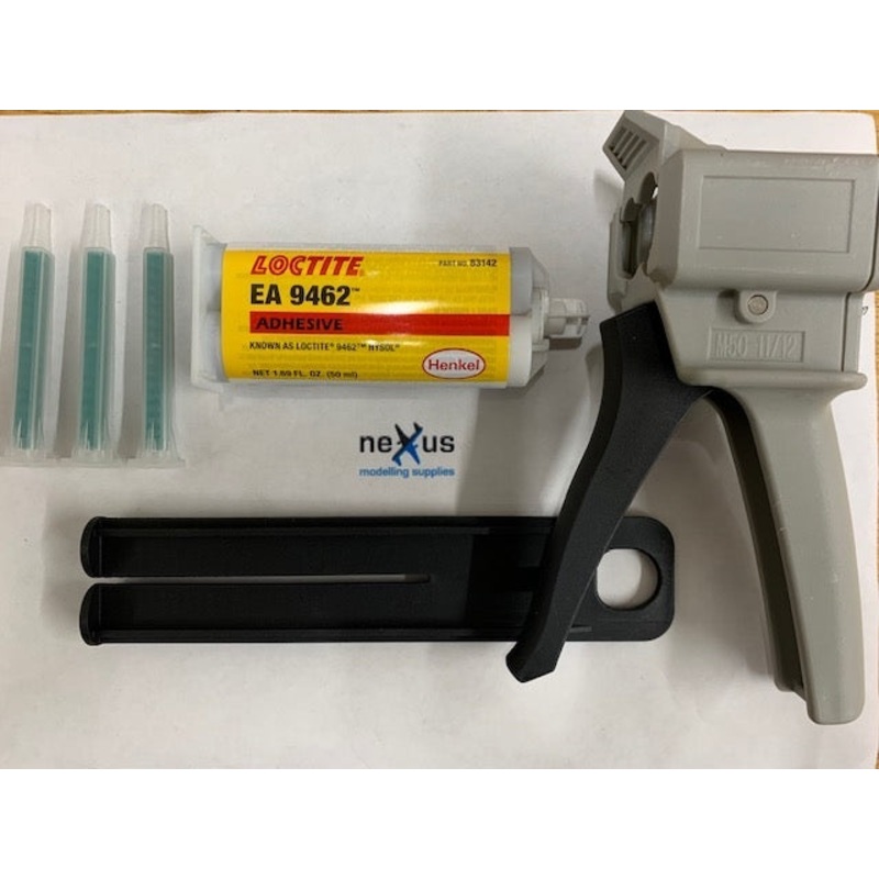 Epoxy Glue Gun Applicator Starter Set with Loctite Hysol Cartridge 9462 & 3 Nozzels