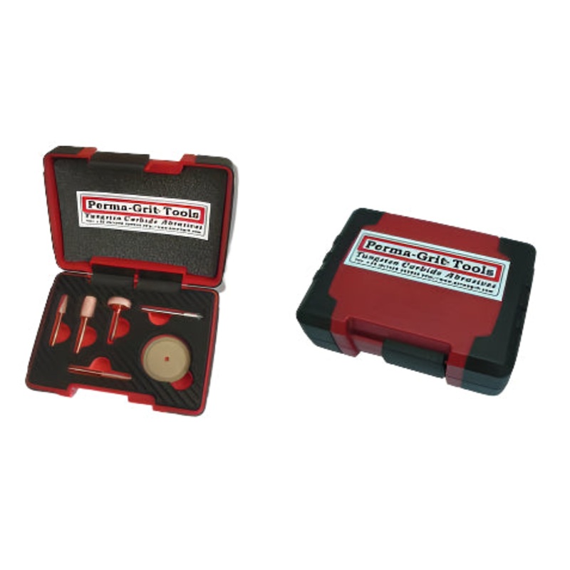 Perma-Grit Set Of 5 Rotaries ( fine grit ) 3.1mm (1/8) arbor KT5F PermaGrit