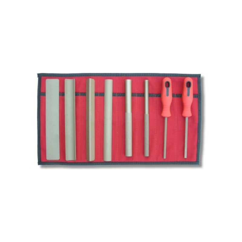 Perma-Grit Set Of 8 Hand Tools In Wallet Fine Grade SET8F PermaGrit
