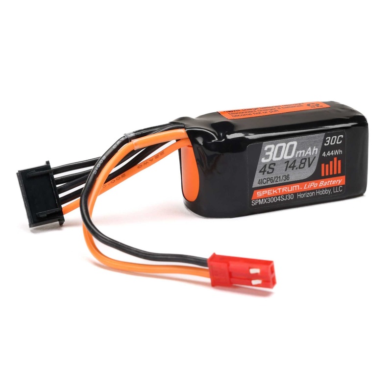 4S 14.8V 300mAh 30C LiPo Battery JST Spektrum SPMX3004SJ30