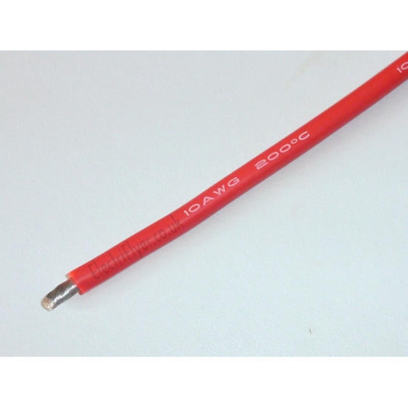 Silicone Wire 10AWG Red Sold per 1M length from the reel