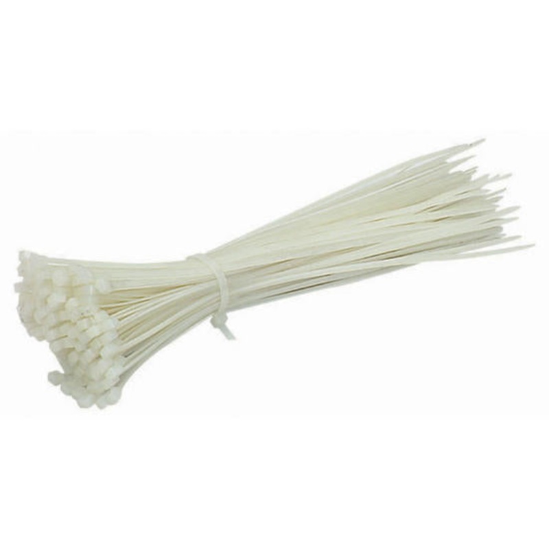 Cable Ties – 2.5 x 200mm – White/ Natural – Pack Of 100 CBT-6678