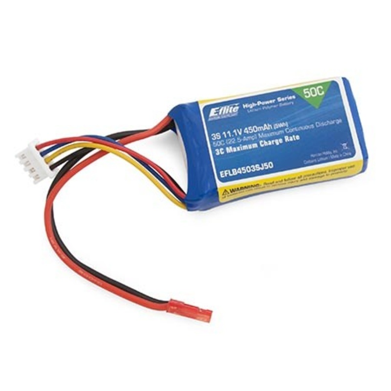 E-Flite 450mAh 3S 11.1V 50C LiPo with JST Connector EFLB4503SJ50