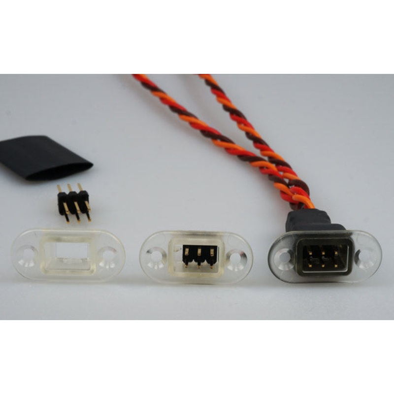 Emcotec JR or Futaba Plug housing with pin strip and flange A85018