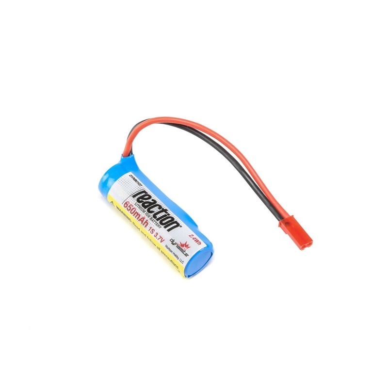 Dynamite 3.7V 650mAh 1S Li-Ion w/JST: PRB React 9 DYNB0107